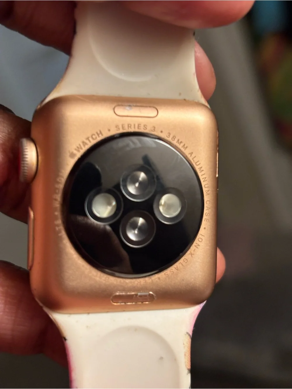 Apple Gold Smartwatch with White Floral Multicolor Band iseries 3